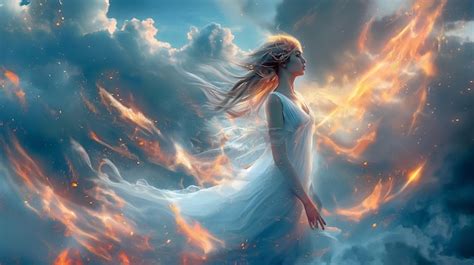 Premium Photo Fantasy Human Image Of An Air Element Woman Deity