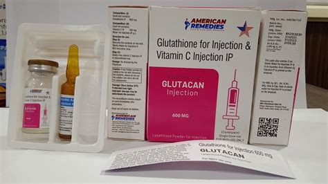 Glutathione 600 Mg Inj For Skin Whitening Packaging Type Pack At Rs