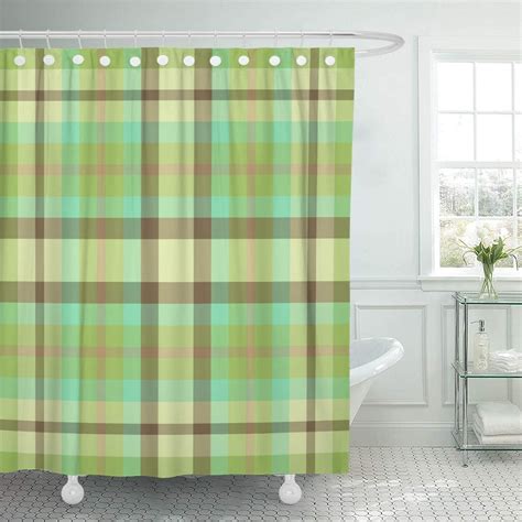 Ksadk Colorful Tartan Green And Brown Plaid Modern Abstract Artistic