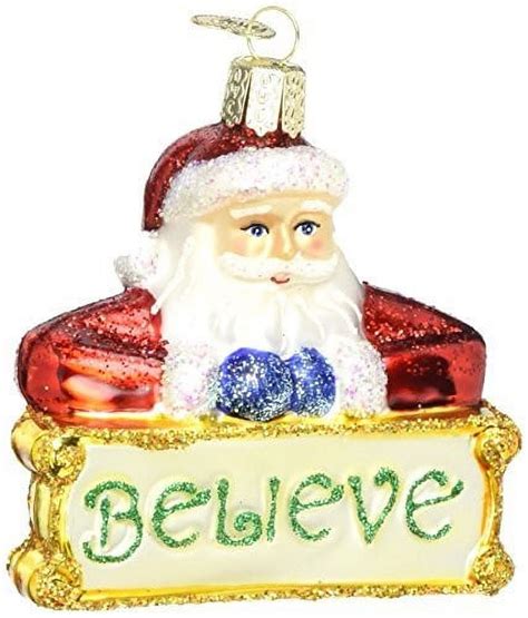 Old World Christmas Glass Blown Christmas Ornament For Tree Believe Santa With Owc T Box