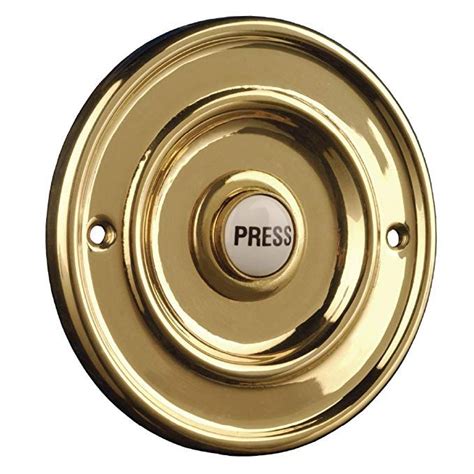 Byron Wired Bell Push Flush Mounted Brass Wired Door Bell Doorbell Doorbell Button