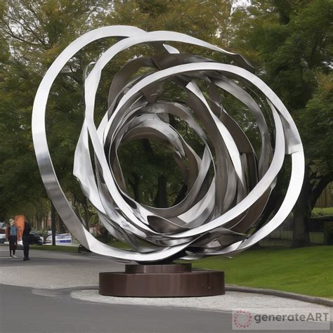 Stainless Steel Abstract Sculpture Roundabout Art Generateart