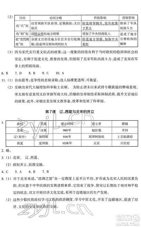 浙江教育出版社2022历史与社会作业本七年级历史下册人教版答案 历史作业本七下答案答案圈