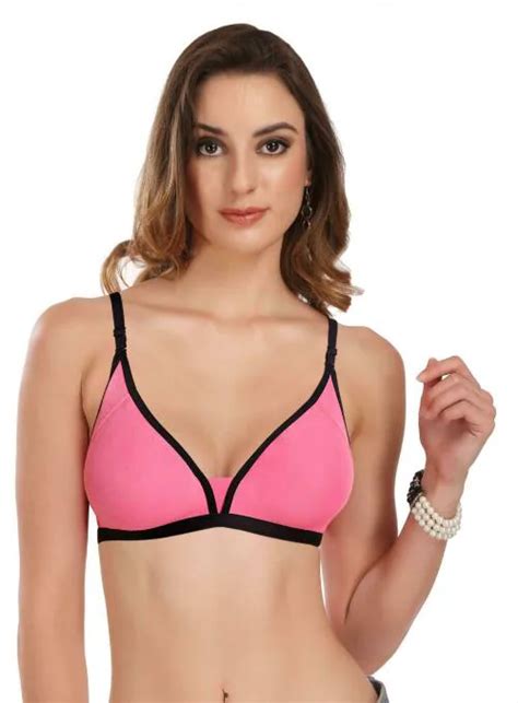 Buy Featherline Women Pink Polycotton T Shirt Bra 32b Online At Best Prices In India Jiomart