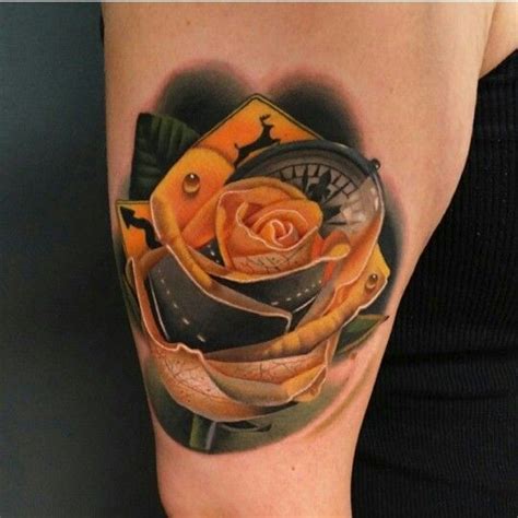 Original Yellow Rose By Andres Acosta Tattooimages Biz