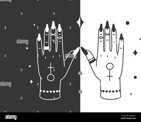 Witch Hands Boho Witchcraft Tarot Poster Spiritual Feminine Arms With