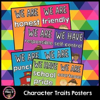 Character Traits Posters By Tales From Miss D Teachers Pay Teachers