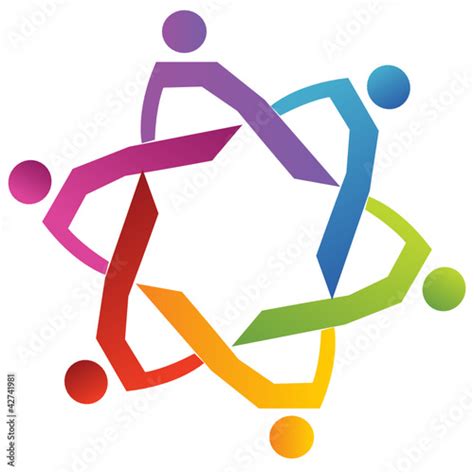 Teamwork Group Diversity People Logo Vector Stock Image And Royalty