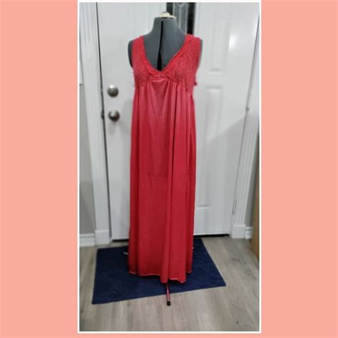 Quiet Moments Intimates Sleepwear Quiet Moments Long Red Gown Lingerie Vintage Poshmark