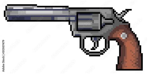 Pixel Art Revolver Pistol Game 8bit White Background Stock 48 OFF