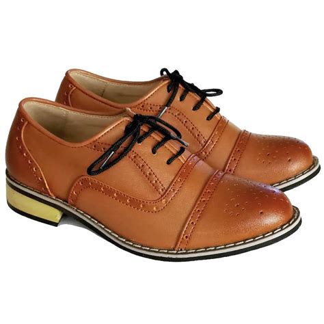 Boys Brown Brogue Oxford Pointed Shoes Uk