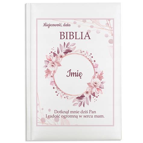 Personalizowana Biblia Prezent Na Chrzest W Wzory