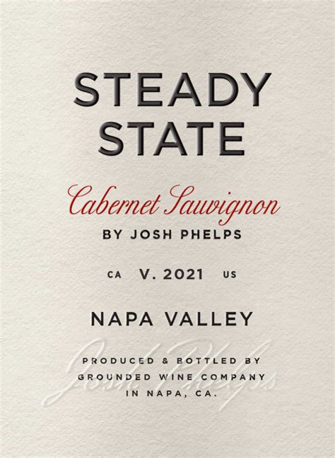 Grounded Wine Co Steady State Napa Valley Cabernet Sauvignon 2021