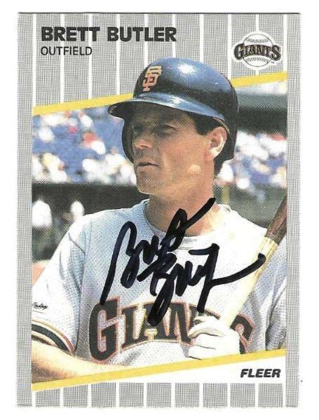 Autographed BRETT BUTLER San Francisco Giants 1989 Fleer Card Main