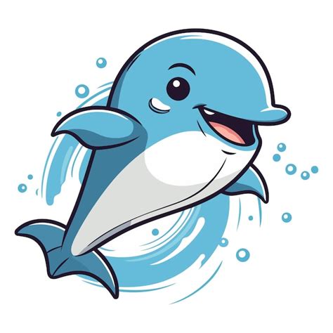 Premium Vector Illustration Of A Cute Dolphin Cartoon Mascot Character