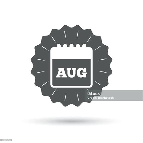 Calendar Sign Icon August Month Symbol Stock Illustration - Download ...