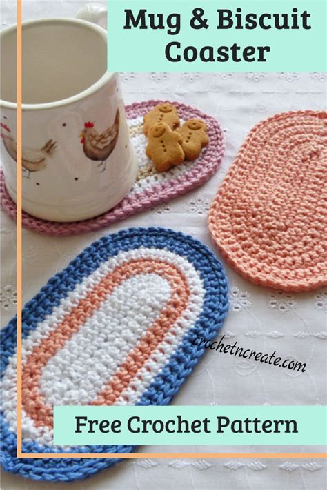 Free Crochet Mug Biscuit Coaster Pattern Crochet Coaster Pattern