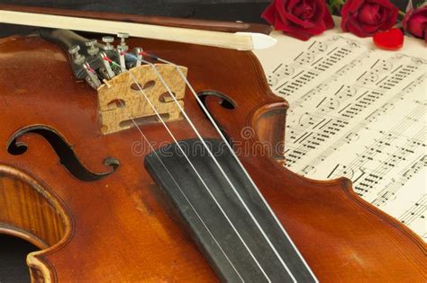 Old Violin On Wooden Table Detail Of Old Violin Invitation To The