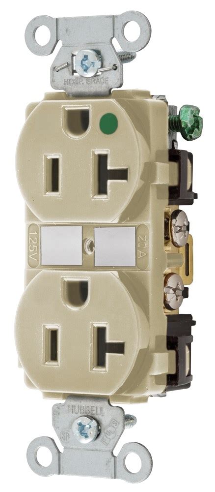 Hubbell Iv Straight Blade Device Duplex Receptacle Hospital Grade