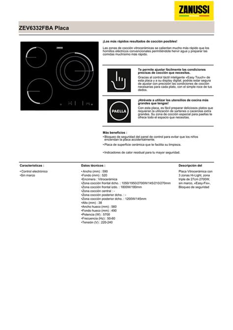 Manual Zanussi Encimera Zev Fba Pdf