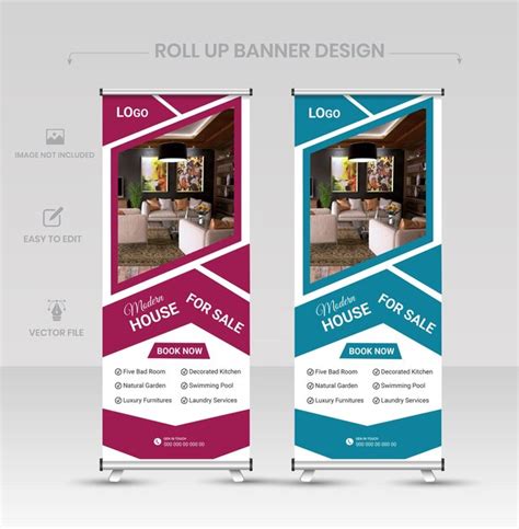 Premium Vector Corporate Colorful Roll Up Standee Banner Design Template