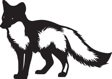 Arctic Fox Vector Silhouette Black Color 27687299 Vector Art At Vecteezy