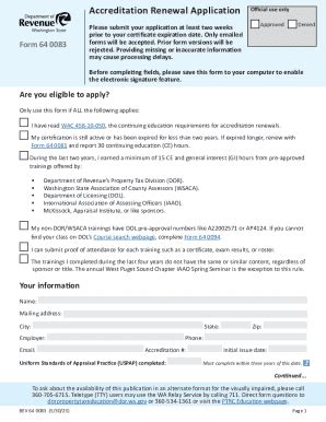 Fillable Online Dor Wa Application Management Certificates Frequently