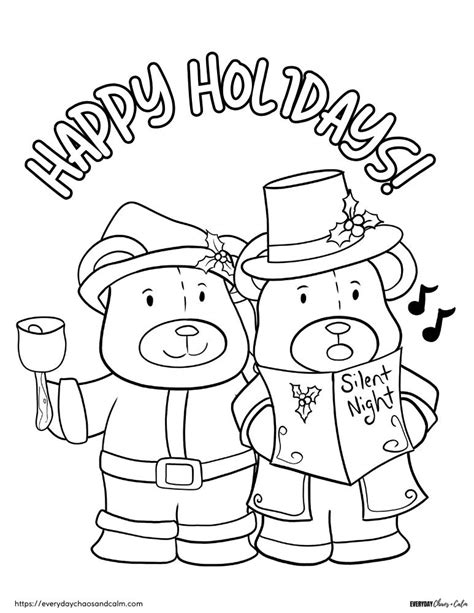 Free Christmas Bear Coloring Pages For Kids