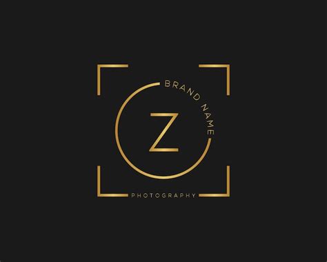 Z letter fotografía y diseño de logotipo corto de cámara Vector Premium