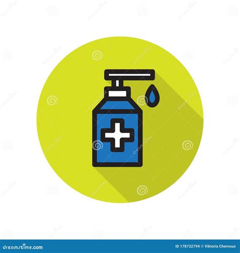 Alcohol Gel Hand Sanitizer Line Icon Vector Illustration Stock