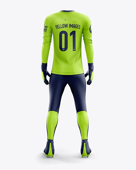 Mens Full Soccer Goalkeeper Kit With Pants Mockup Back View Free