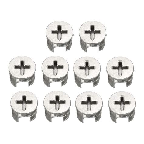 Uxcell 10 Pcs Furniture Cam Lock Nut Connectors Fittings 15x12mm For