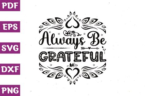 Always Be Grateful Svg Design Graphic By Thecraftable · Creative Fabrica