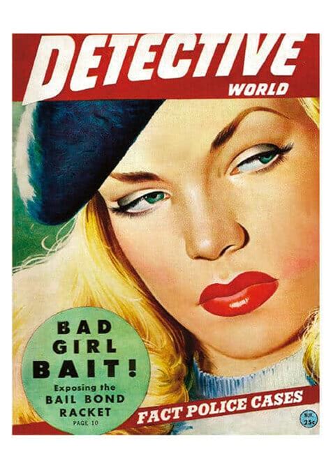 Detective World Vintage Crime Book Cover Print Reproduction Print