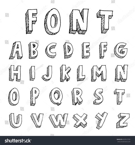 Hand Drawn Alphabet Vector Stock Vector Royalty Free 207017725