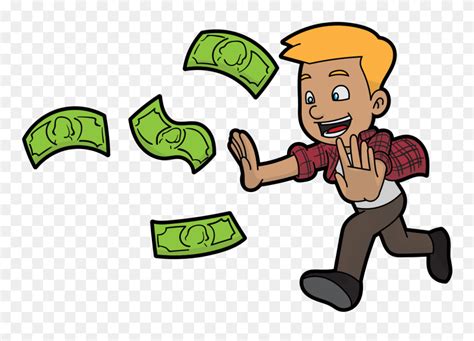 Cartoon Guy Chasing Money Cartoon Man Throwing Money Clipart