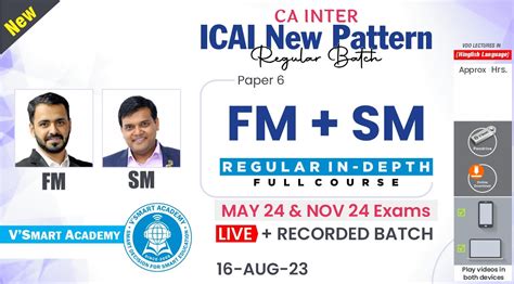 Vsmart Academy Ca Inter New Scheme Fm Sm Full Course By Ca Prashant