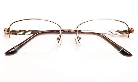 Poesia 6672 Stainless Steel Womens Semi Rimless Optical Glassesscoffee Semi Rimless Glasses