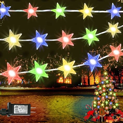 70 LED Star String Lights Plug In Christmas Star Lights 8 Modes