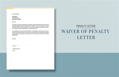 Penalty Relief Due To Reasonable Cause Sample Letter