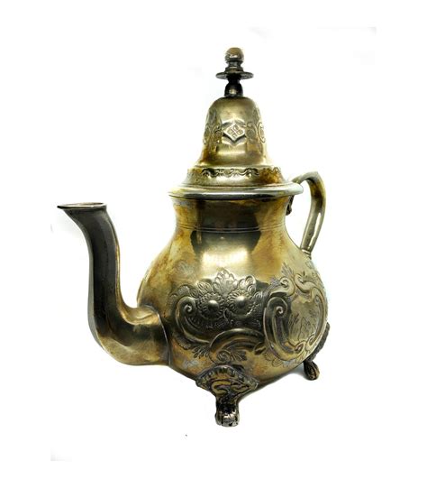 Antique Moroccan Brass Tea Pourer With Lid 1920s Etsy