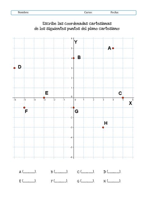 Ejercicio De Las Coordenadas En El Plano Cartesiano Quizalize