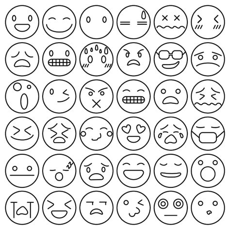 Free Emoji Emoticons Set Face Expression Feelings Collection Vector