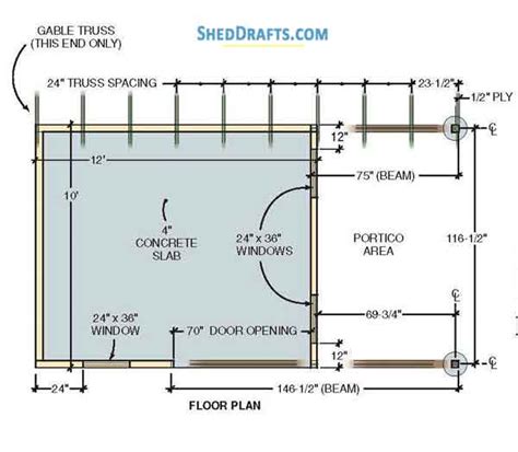 10×12 Backyard Storage Shed With Porch Plans