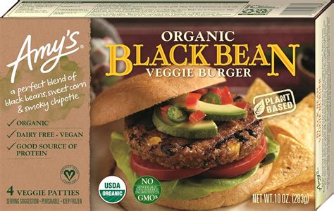 Amazon Amy S Frozen Meals Vegan Black Bean Burgers Organic