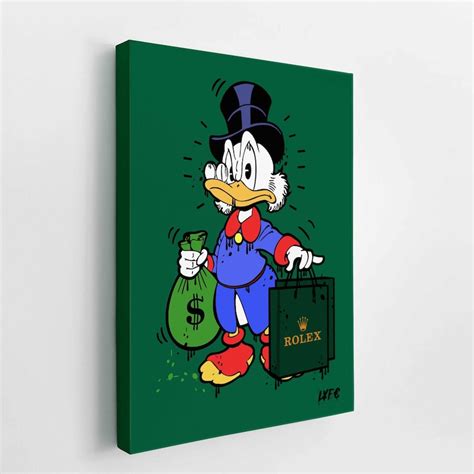 Scrooge Mcduck X Rolex Watch Art Canvas Alec Monopoly Inspired Watch