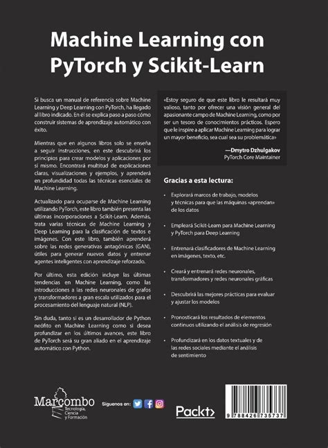 Libro Machine Learning Con Pytorch Y Scikit Learn Tienda Mio Uy