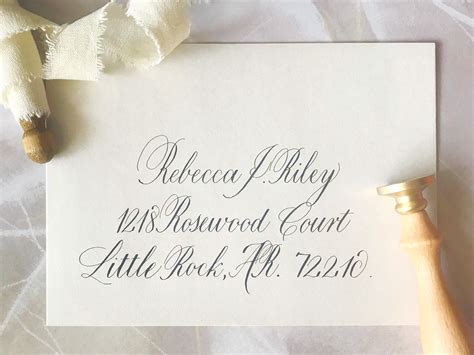 Classic Calligraphy Style On A White Envelope For A Traditional Wedding