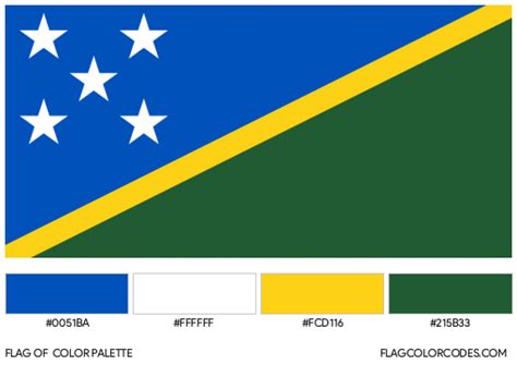 Solomon Islands flag color codes