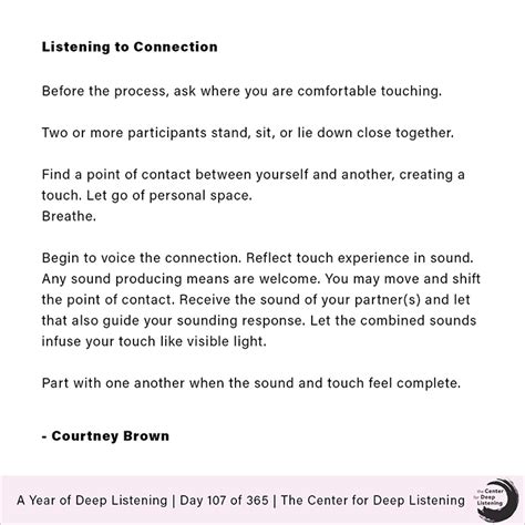 day    year  deep listening  center  deep listening